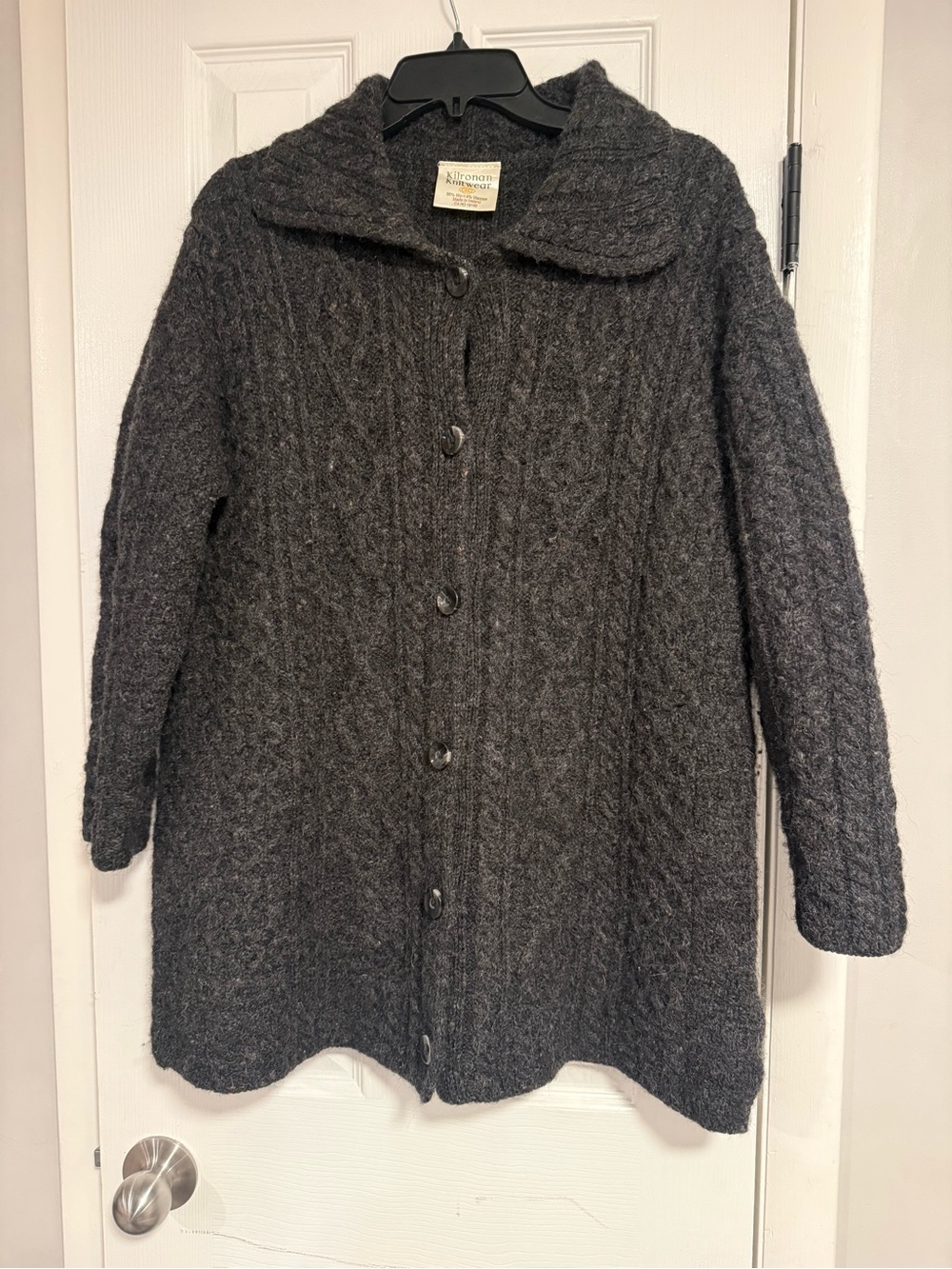 Vintage Kilronan Irish Wool Long Cardigan Coat XL